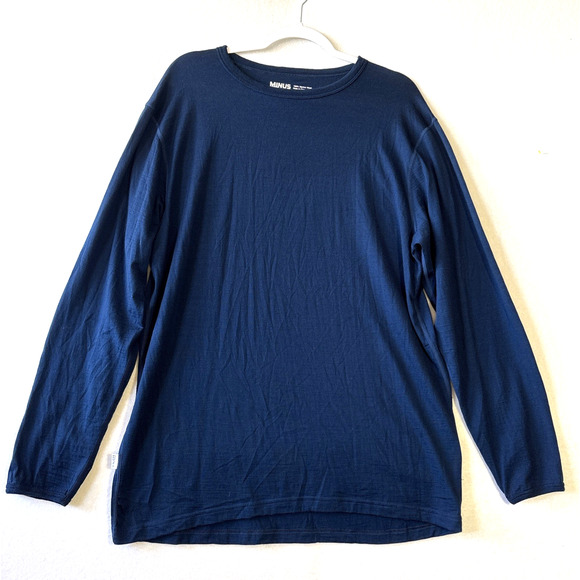 Minus 33 Mens L/S Pullover Mens Size XXL Navy 100% Merino Wool Lightweight Base - Picture 1 of 8